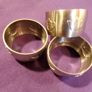 Set of 4 TEAPOT Napkin Rings VINTAGE metal